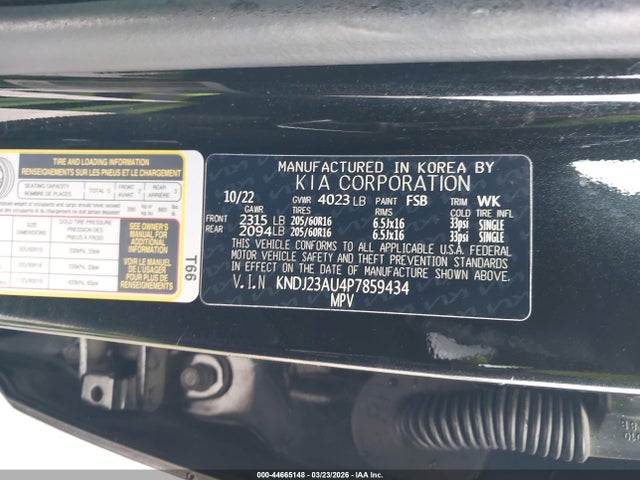 KNDJ23AU4P7859434 KIA SOUL S