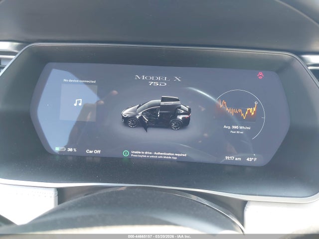2018 Tesla Model X 100d/75d/p100d მანქანა იყიდება აუქციონზე, vin: 5YJXCAE23JF089345, აუქციონის ნომერი: 44665157