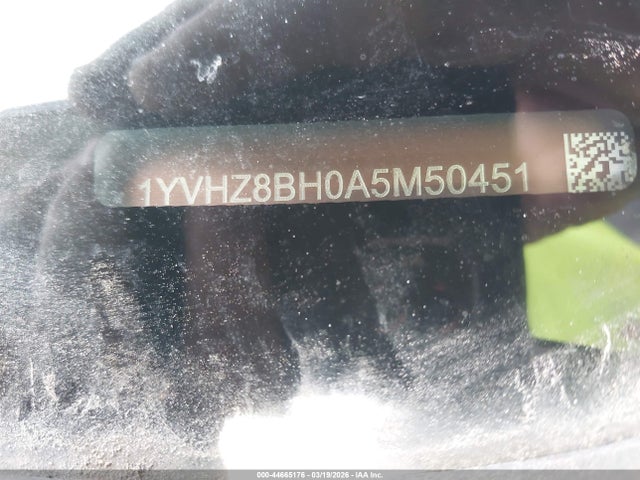 44665176 :رقم المزاد ، 1YVHZ8BH0A5M50451 vin ، 2010 Mazda Mazda6 I Sport مزاد بيع