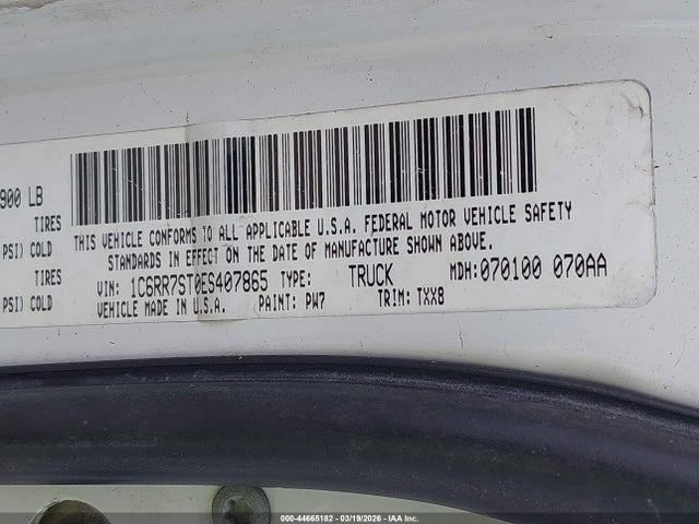 Aukcja sprzedaży 2014 Ram 1500 Tradesman, vin: 1C6RR7ST0ES407865, numer aukcji: 44665182