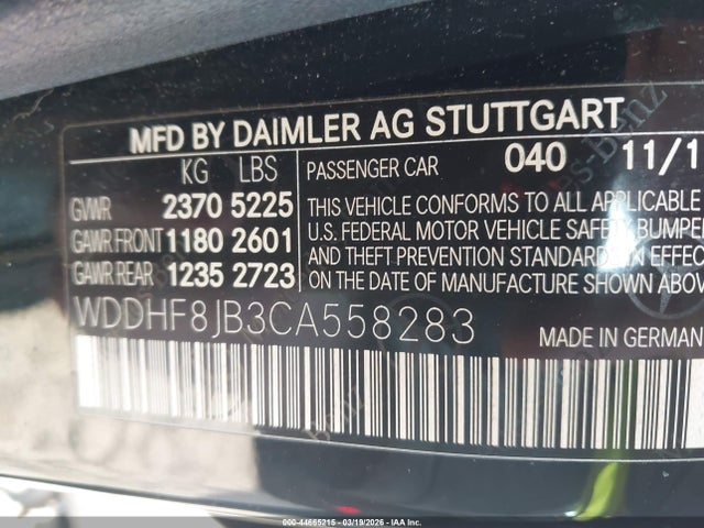Продаж на аукціоні авто 2012 Mercedes-benz E 350 4matic, vin: WDDHF8JB3CA558283, номер лоту: 44665215