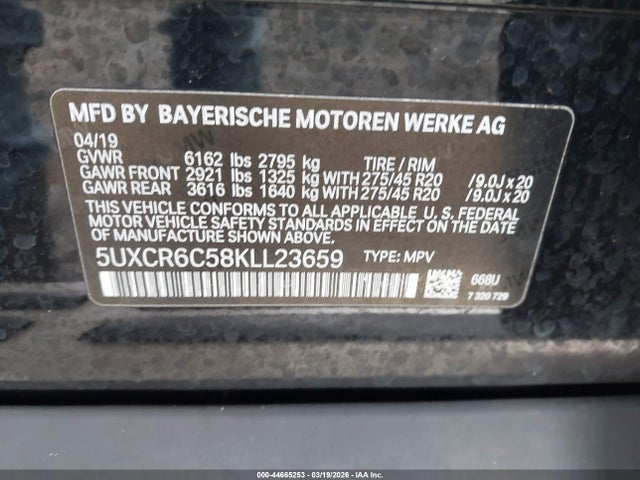 5UXCR6C58KLL23659 BMW X5 Xdrive40i