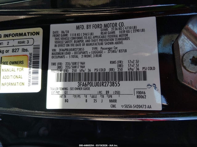 Ford Fusion Hybrid Se 2018 3FA6P0LU0JR273855 Image 9