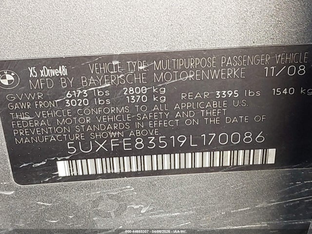 2009 BMW X5 5UXFE83519L170086 Photo 8