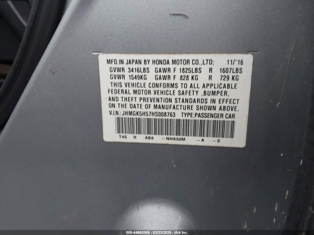 JHMGK5H57HS008763 Honda FIT LX