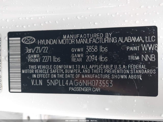 Hyundai ELANTRA SE 2022 5NPLL4AG6NH073553 Image 9