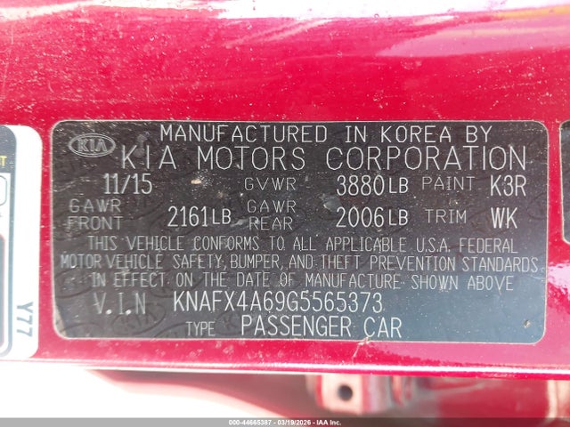 2016 KIA FORTE KNAFX4A69G5565373 Photo 8