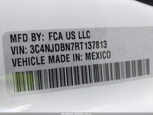 44665402 :رقم المزاد ، 3C4NJDBN7RT137813 vin ، 2024 Jeep Compass Latitude 4x4 مزاد بيع