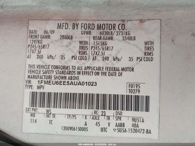 2010 FORD EXPLORER 1FMEU6EE5AUA01023 Photo 8