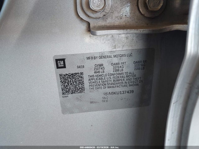 1G11Z5SA0KU137439 Chevrolet IMPALA LT