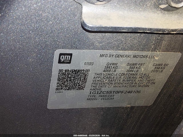 1G1ZC5ST0PF248106 Chevrolet Malibu Fwd 1fl
