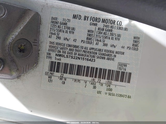 2022 FORD TRANSIT CONNECT NM0LS7S22N1516423 Photo 8