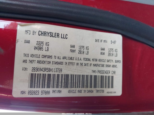 2008 DODGE CHARGER 2B3KA43R58H113720 Photo 8