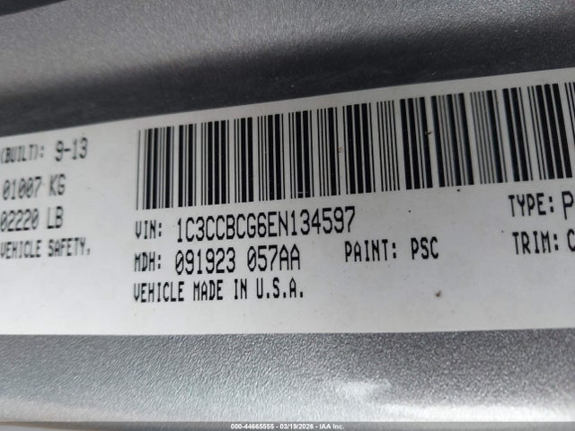 Продажа на аукционе авто 2014 Chrysler 200 Limited, vin: 1C3CCBCG6EN134597, номер лота: 44665555