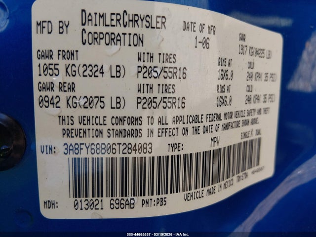 2006 CHRYSLER PT CRUISER 3A8FY68B06T284083 Photo 8