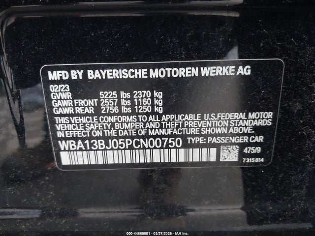 Продаж на аукціоні авто 2023 Bmw 530 I Xdrive, vin: WBA13BJ05PCN00750, номер лоту: 44665681