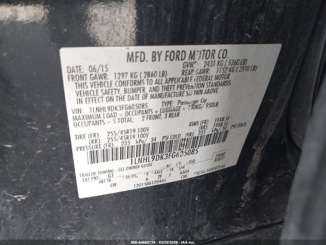 2015 LINCOLN MKS 1LNHL9DK3FG605085 Photo 8