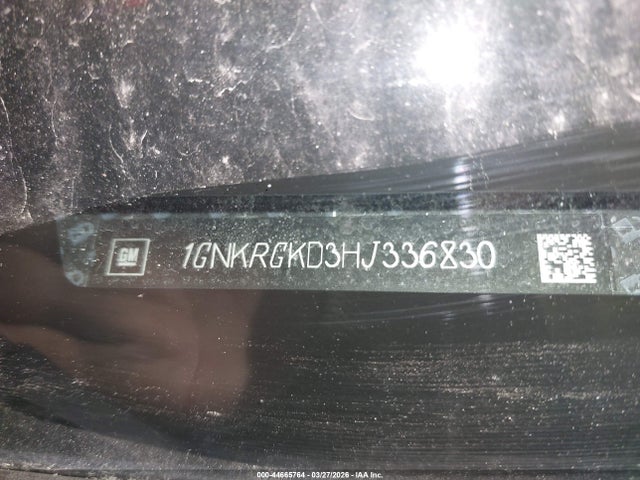 Продаж на аукціоні авто 2017 Chevrolet Traverse 1lt, vin: 1GNKRGKD3HJ336830, номер лоту: 44665764