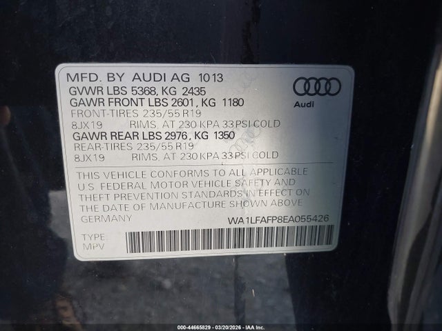 2014 AUDI Q5 WA1LFAFP8EA055426 Photo 8