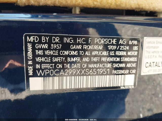 1999 PORSCHE 911 WP0CA299XXS651951 Photo 8