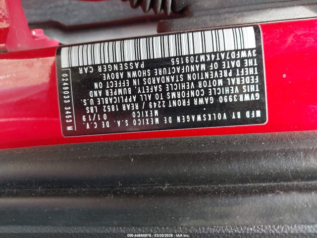 2019 VOLKSWAGEN BEETLE 3VWFD7AT4KM709155 Photo 8