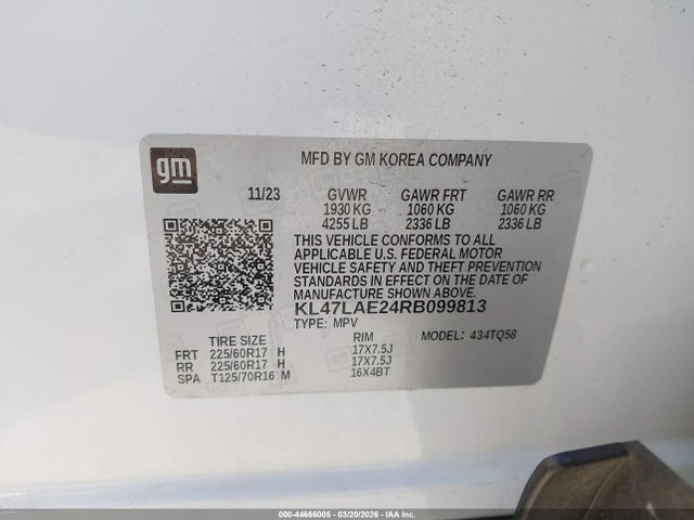 Aukcja sprzedaży 2024 Buick Envista Preferred Fwd, vin: KL47LAE24RB099813, numer aukcji: 44666005