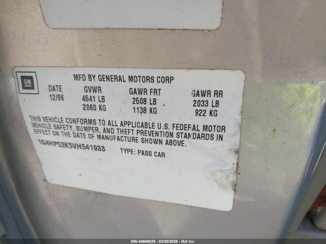 Aukcja sprzedaży 1997 Buick Lesabre Custom, vin: 1G4HP52K5VH541933, numer aukcji: 44666026
