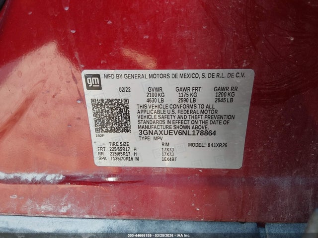 2022 CHEVROLET EQUINOX 3GNAXUEV6NL178864 Photo 8