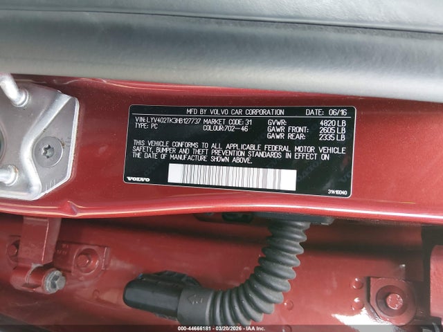 Auction sale of the 2017 Volvo S60 Inscription T5, vin: LYV402TK3HB127737, lot number: 44666181