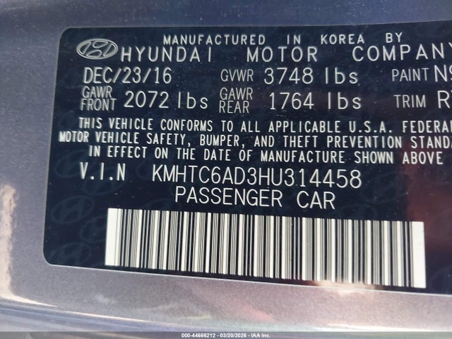 Hyundai Veloster Value Edition 2017 KMHTC6AD3HU314458 Image 9