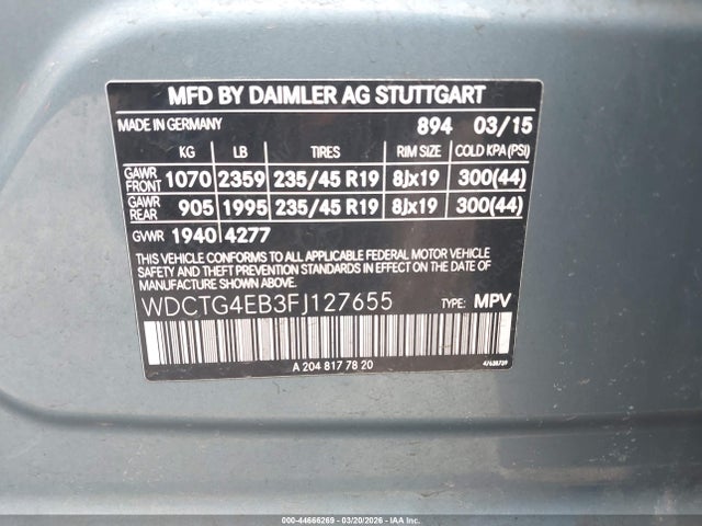 2015 MERCEDES-BENZ GLA 250 WDCTG4EB3FJ127655 Photo 8