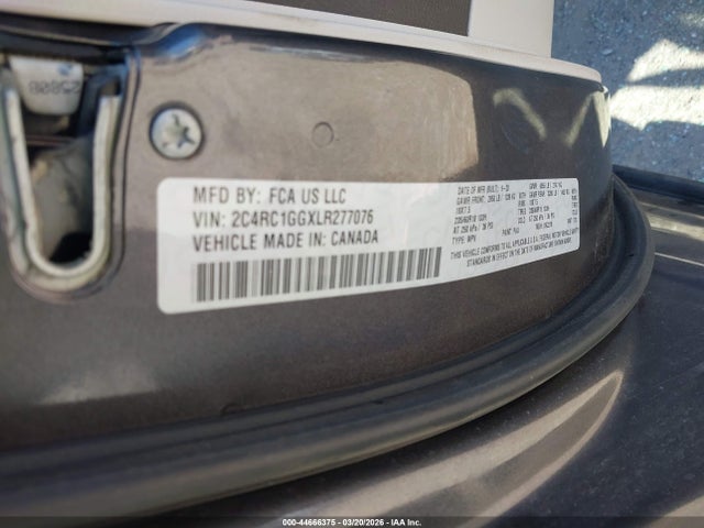 Aukcja sprzedaży 2020 Chrysler Pacifica Limited, vin: 2C4RC1GGXLR277076, numer aukcji: 44666375