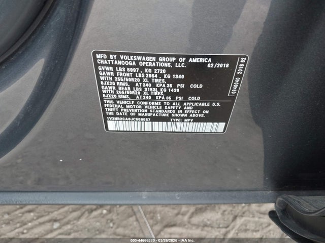2018 VOLKSWAGEN ATLAS 1V2NR2CA0JC559557 Photo 8