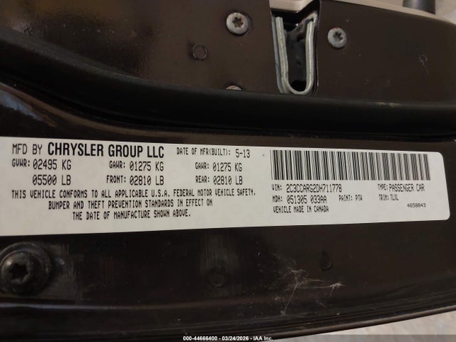 Auction sale of the 2013 Chrysler 300 Motown, vin: 2C3CCARG2DH711778, lot number: 44666400