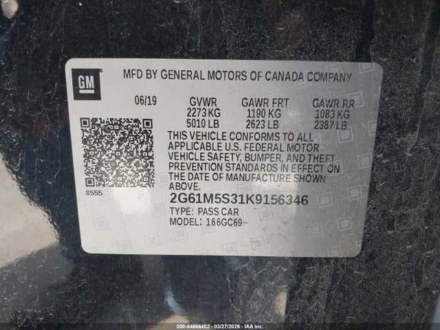 Продажа на аукционе авто 2019 Cadillac Xts Luxury, vin: 2G61M5S31K9156346, номер лота: 44666402