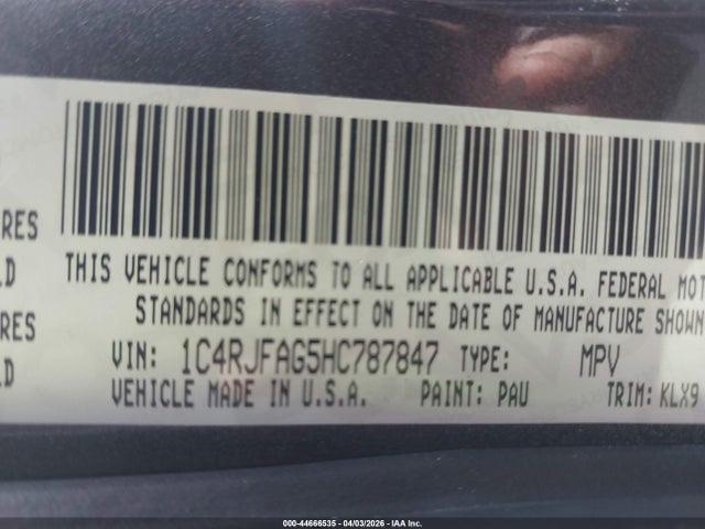 2017 JEEP GRAND CHEROKEE 1C4RJFAG5HC787847 Photo 8