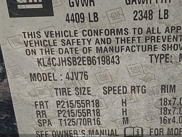 Продаж на аукціоні авто 2014 Buick Encore Premium, vin: KL4CJHSB2EB619843, номер лоту: 44666623