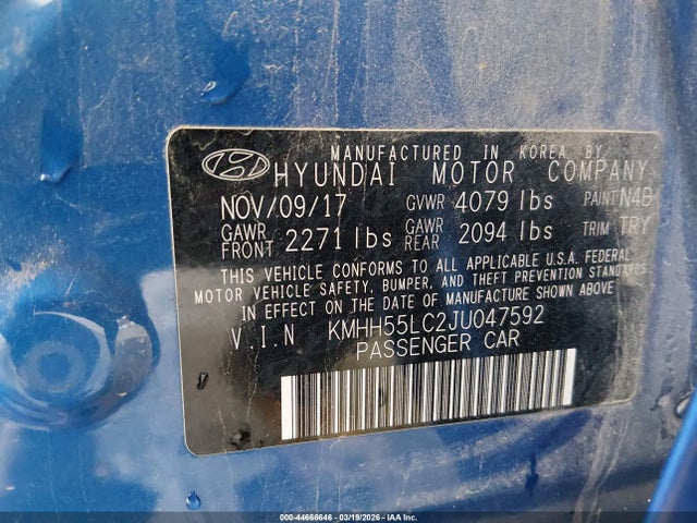 KMHH55LC2JU047592 Hyundai Elantra Gt Sport