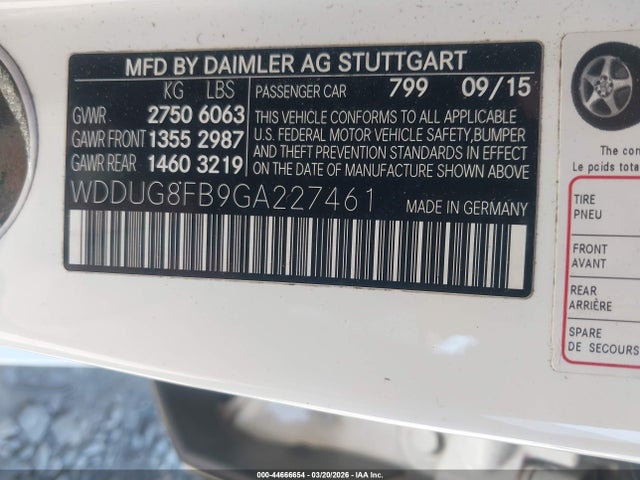 Продаж на аукціоні авто 2016 Mercedes-benz S 550 4matic, vin: WDDUG8FB9GA227461, номер лоту: 44666654