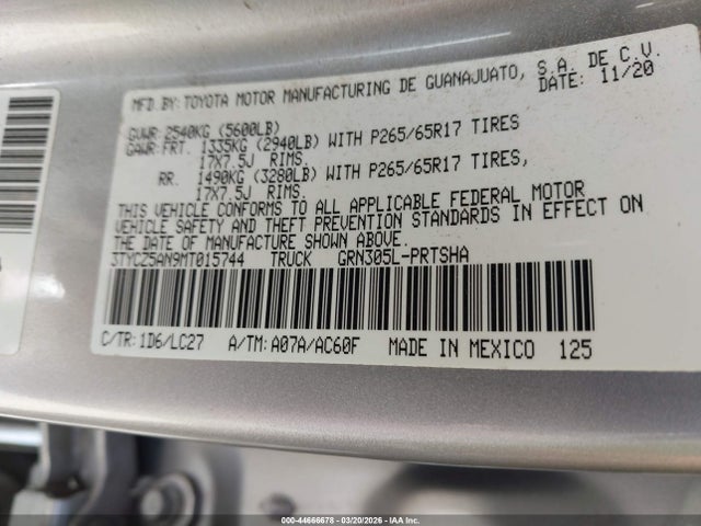 3TYCZ5AN9MT015744 Toyota Tacoma Trd Sport