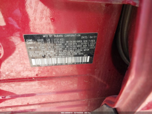 4S4WMAMD9M3446908 Subaru Ascent Limited