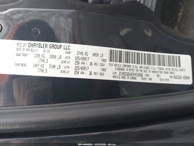 Продажа на аукционе авто 2014 Dodge Grand Caravan Se 30th Anniversary, vin: 2C4RDGBGXER453098, номер лота: 44666898