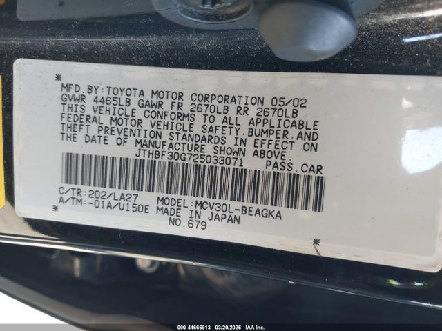 2002 LEXUS ES 300 JTHBF30G725033071 Photo 8