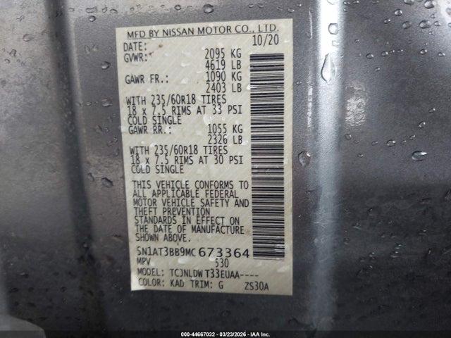 Nissan Rogue Sv Intelligent Awd 2021 5N1AT3BB9MC673364 Image 9