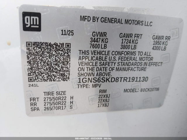 1GNS6SKD8TR191130 Chevrolet Tahoe 4wd Premier