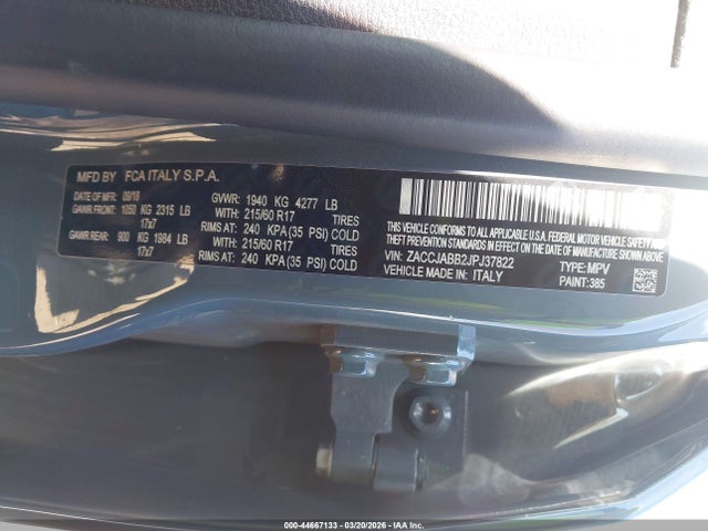 Aukcja sprzedaży 2018 Jeep Renegade Latitude Fwd, vin: ZACCJABB2JPJ37822, numer aukcji: 44667133