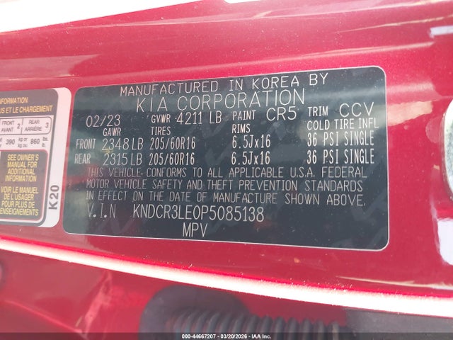Aukcja sprzedaży 2023 Kia Niro Ex, vin: KNDCR3LE0P5085138, numer aukcji: 44667207