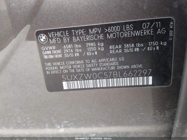 2011 BMW X5 5UXZW0C57BL662297 Photo 8