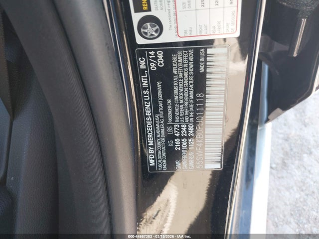 44667383 :رقم المزاد ، 55SWF4KB0FU011118 vin ، 2015 Mercedes-benz C 300 4matic مزاد بيع