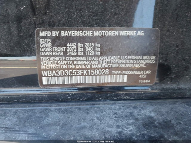 Продаж на аукціоні авто 2015 Bmw 328d, vin: WBA3D3C53FK158028, номер лоту: 44667402